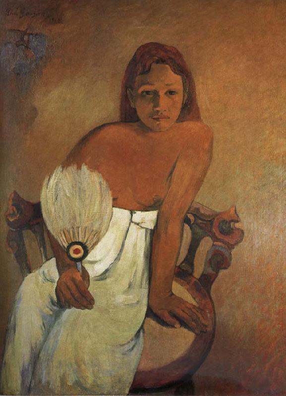 Paul Gauguin The Girl Holding fan oil painting picture